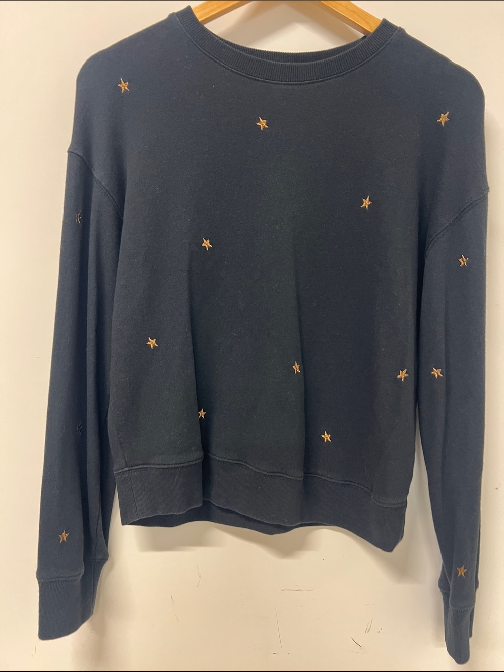 Rails Ramona Star Cotton Modal Sweatshirt In Bronze Star Embro. Small, Black